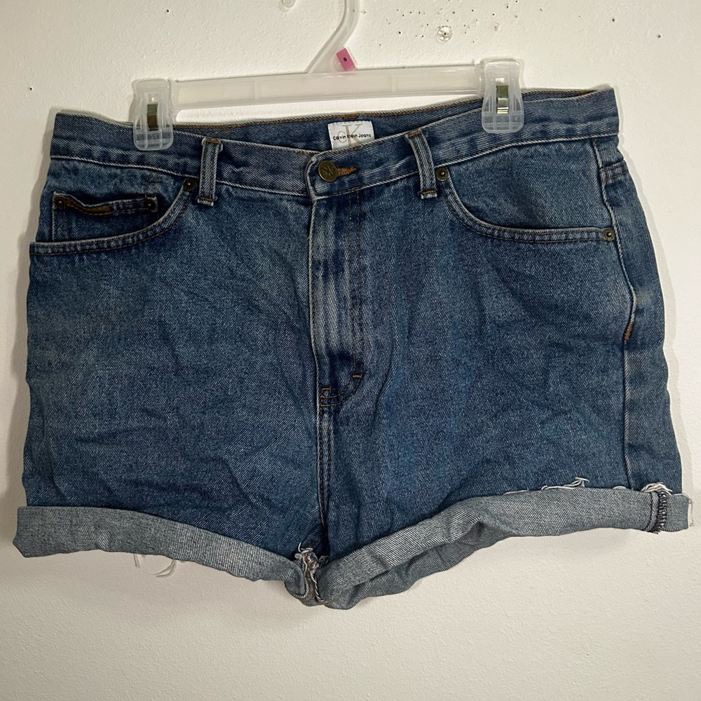 Calvin Klein denim cut off shorts